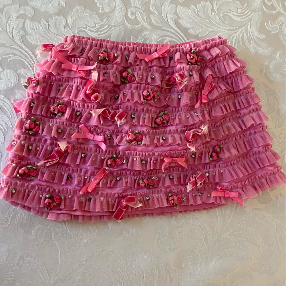 Lipstik Pink Ruffle Skirt
